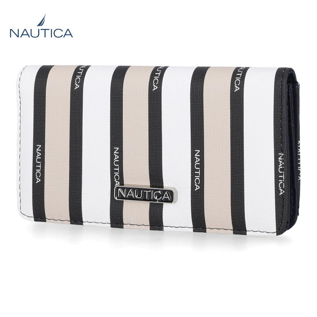 Billetera Nautica Slim para mujer multi rayas con bloqueo RFID