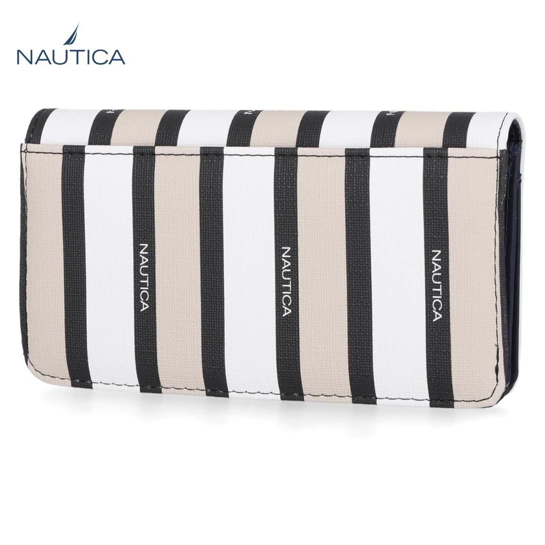Billetera Nautica Slim para mujer multi rayas con bloqueo RFID