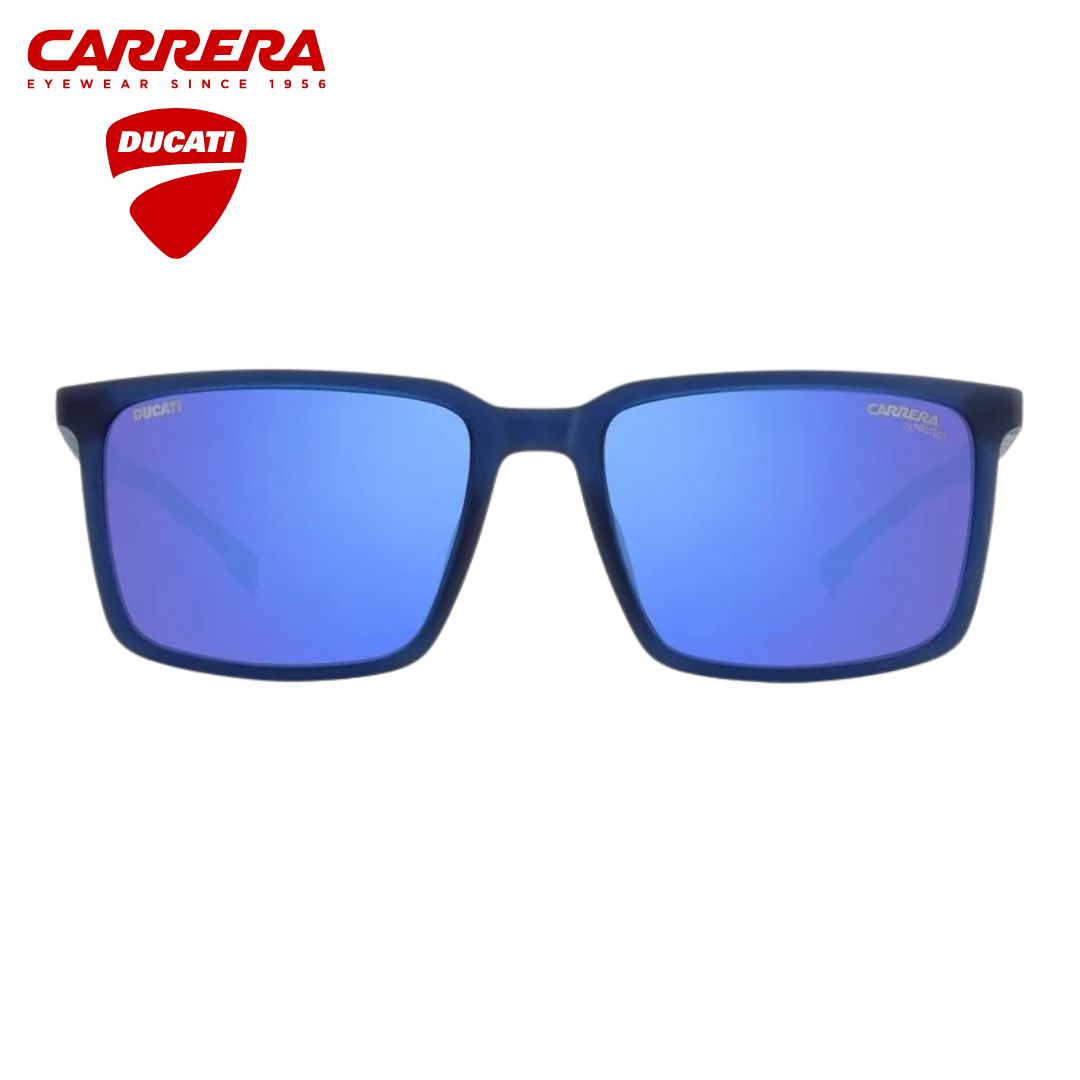 Lentes de sol cuadrados Carrera Ducati espejado azul