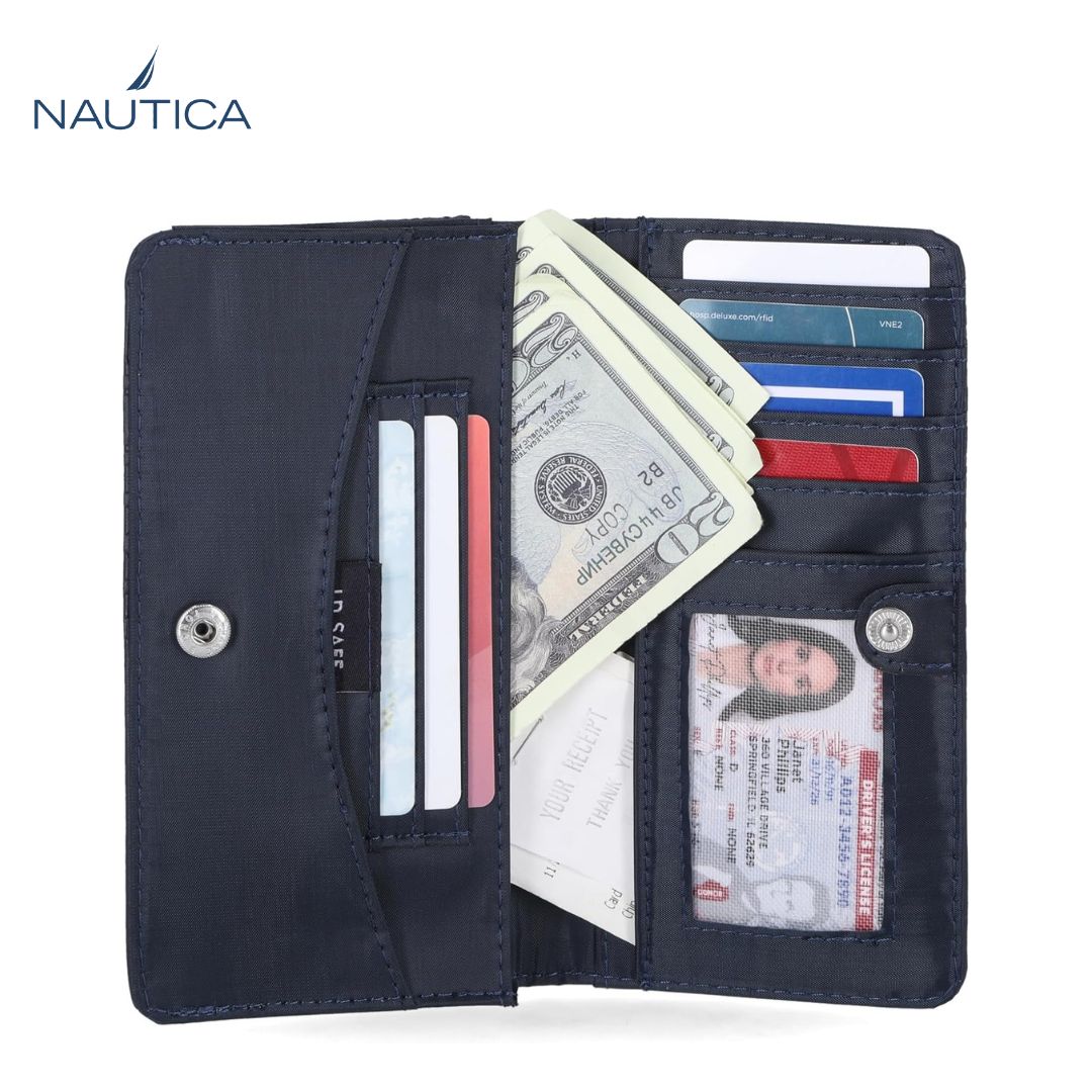 Billetera Nautica Slim para mujer-Azul Indigo-Con bloqueo RFID