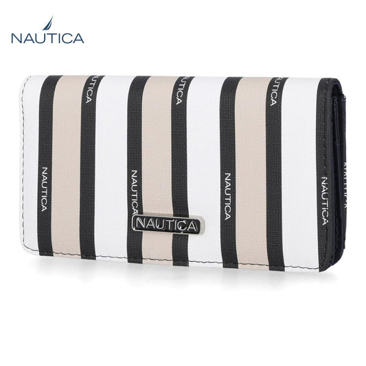 Billetera Nautica Slim para mujer multi rayas con bloqueo RFID