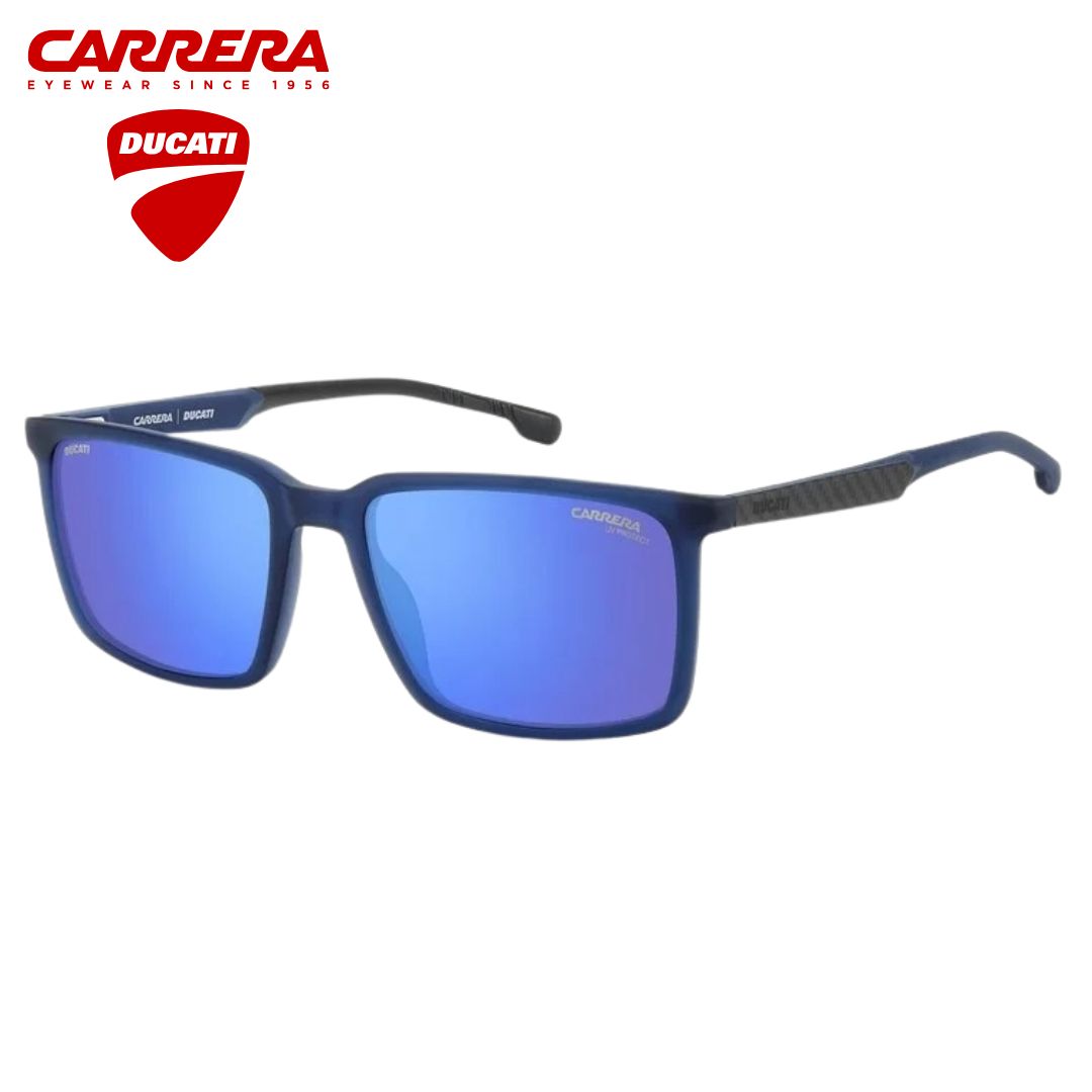 Lentes de sol cuadrados Carrera Ducati espejado azul