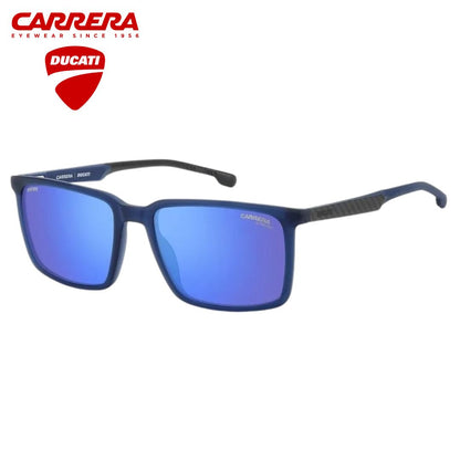 Lentes de sol cuadrados Carrera Ducati espejado azul