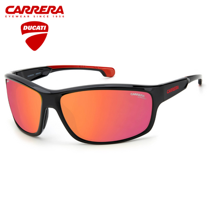 Lentes de sol Carrera Ducati envolventes espejado naranja