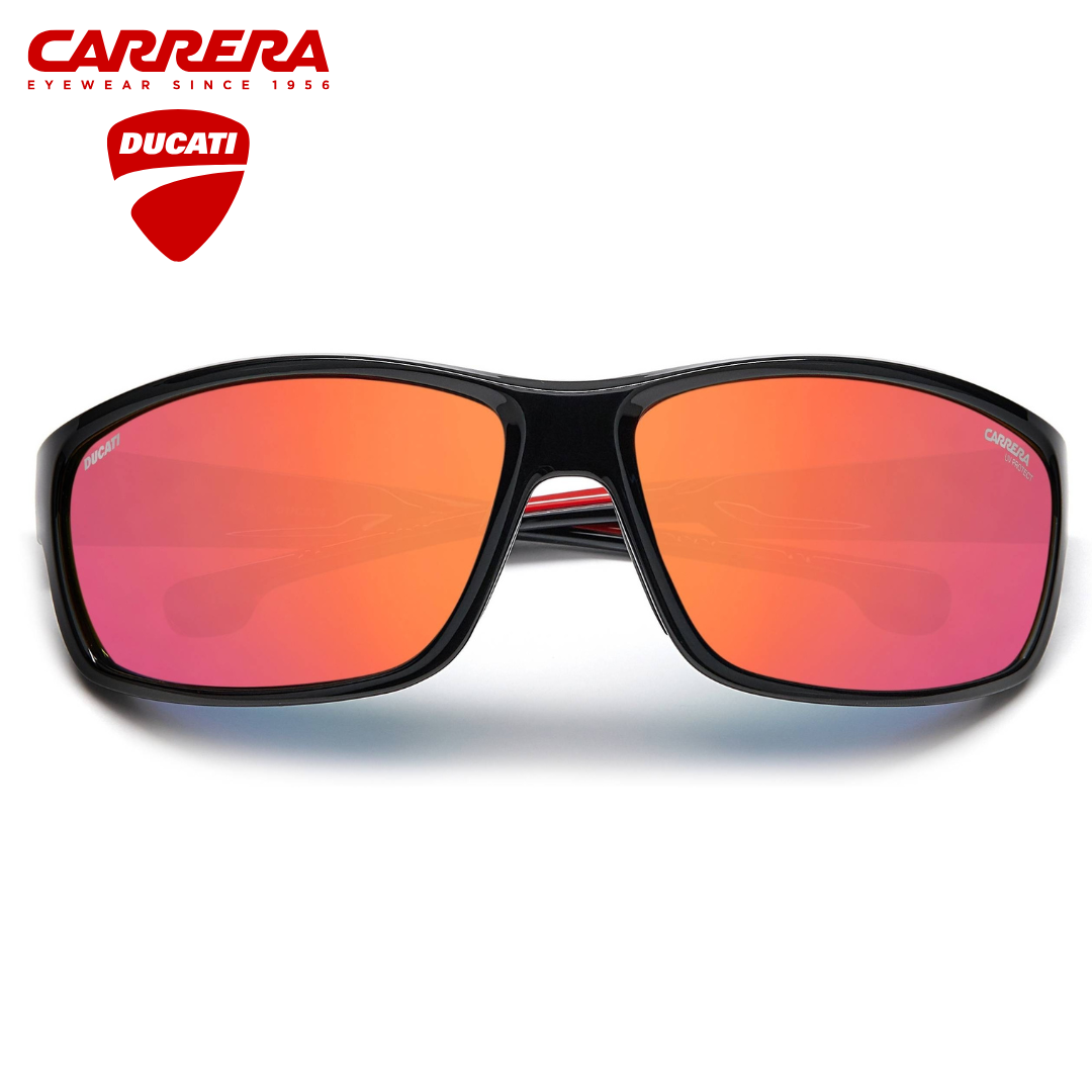 Lentes de sol Carrera Ducati envolventes espejado naranja