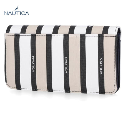 Billetera Nautica Slim para mujer multi rayas con bloqueo RFID