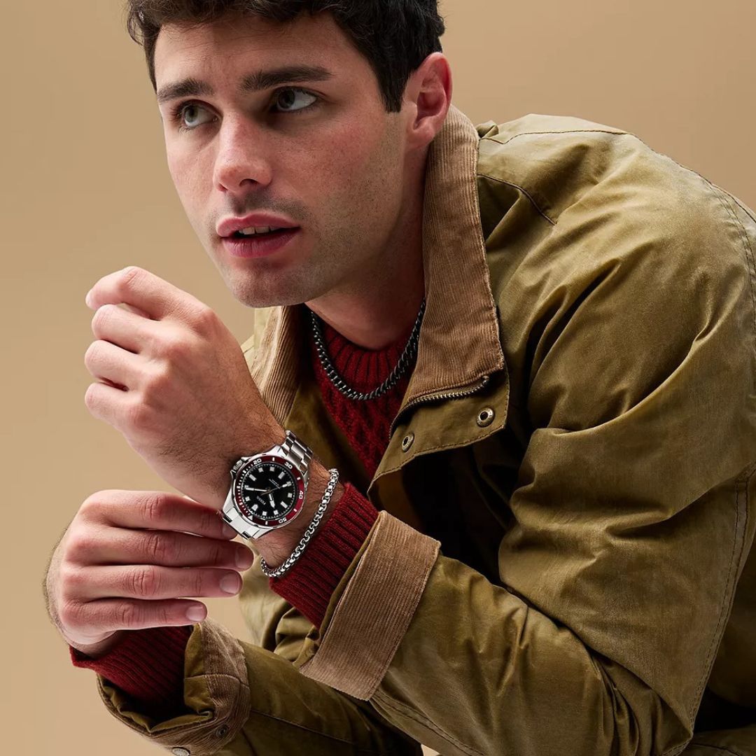 Reloj Fossil Dalton masculino malla de acero