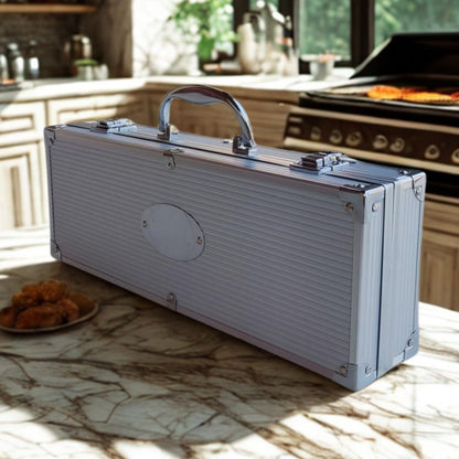 Kit parrillero con estuche de aluminio 6 utensilios