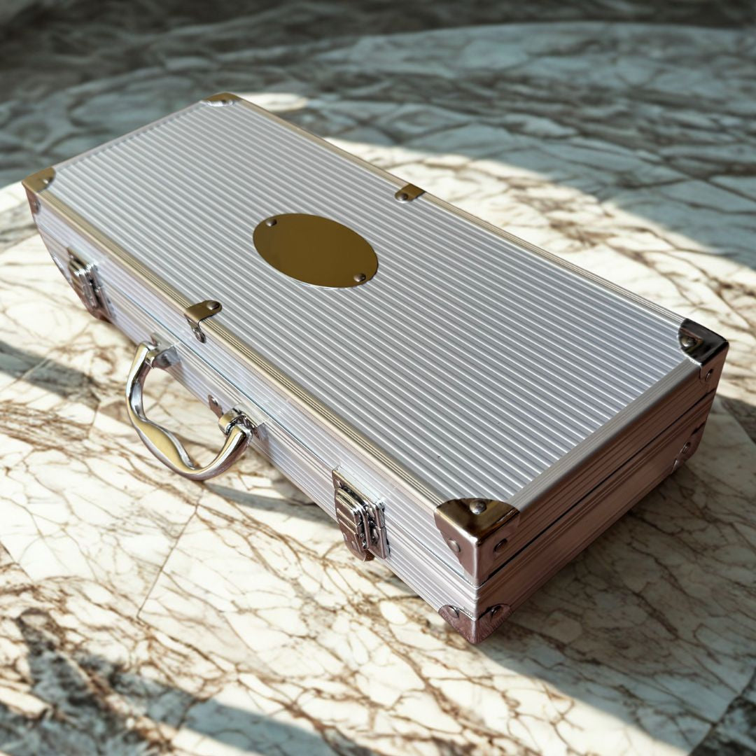 Kit parrillero con estuche de aluminio 6 utensilios